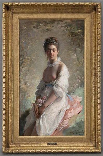 Portrait Of A Lady With Bouquet - view 1