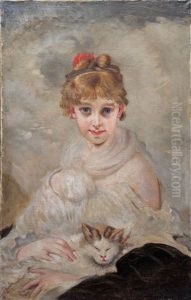 Madchenportrait Mit Katze