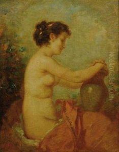 Nu De Profil Au Vase by Charles Joshua Chaplin