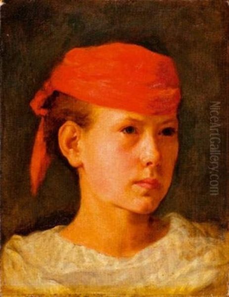 Portrait De Femme Au Foulard Rouge - view 1