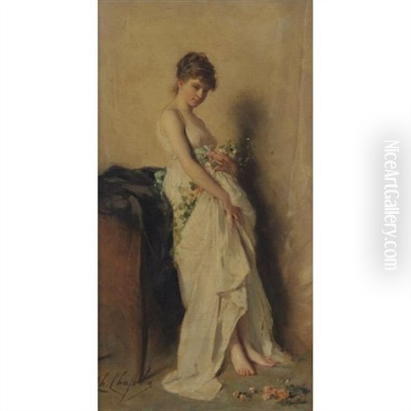Girl With Garland Of Flowers - view 1