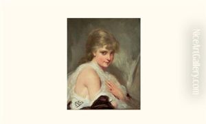 Portrait De Jeune Fille by Charles Joshua Chaplin