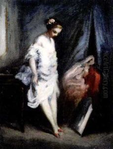 Jeune Femme Observant Ses Jambes Dans Un Miroir