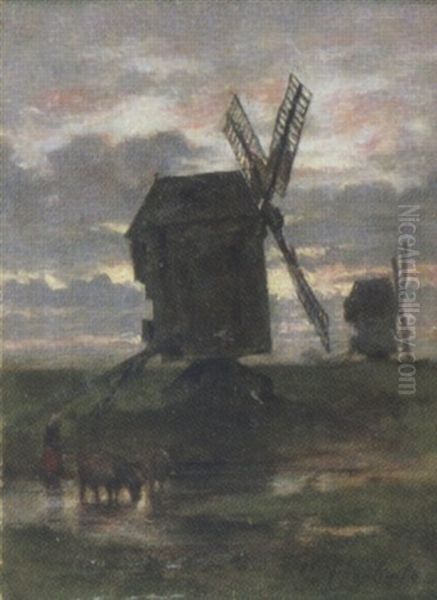 Les Moulins Au Crepuscule - view 1