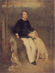 Bildnis Eines Knaben Mit Hund by Charles Joshua Chaplin