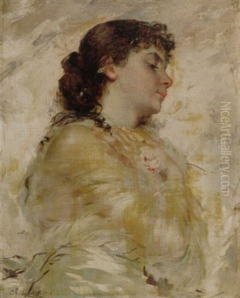 Portrait Of A Young Woman In Profile - view 1