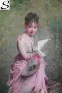 Lady With White Dove by Charles Joshua Chaplin