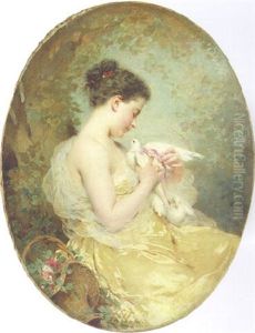 A Beauty With Doves by Charles Joshua Chaplin