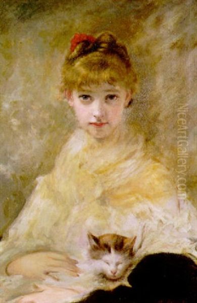 Jeune Fille Avec Son Chat - view 1