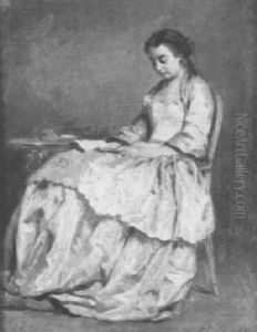 Jeune Fille A Sa Lecture by Charles Joshua Chaplin