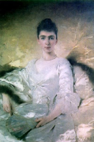 An Elegant Lady Holding A Fan - view 1