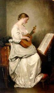 A Woman Playing A Guitar