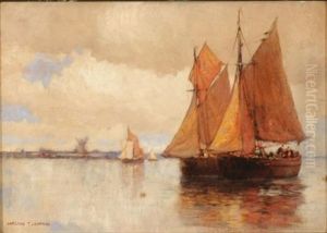 Sailboats At Sea by Carlton Theodore Chapman