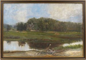 River Landscape With House by Carlton Theodore Chapman