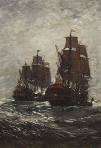 Capture Of The Spanish Treasure Ship By Capt. Francis Drake, 1579 by Carlton Theodore Chapman