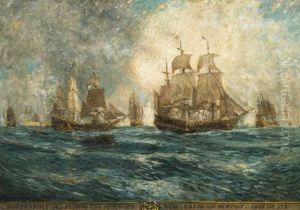The French Fleet Bringing The Army Of Rochambeau Off Newport, July 11th, 1871