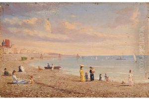 A View Of Brighton Beach With Figures In The Foreground