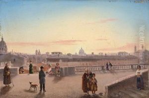 Cityscape Of Rome From The Spanish Steps by Conrad Wise Chapman