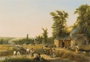 Baggage Train Watering At A Stream by Conrad Wise Chapman