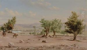 Valley Of Mexico With Town In Background by Conrad Wise Chapman