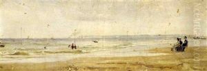 At The Beach At Trouville by Conrad Wise Chapman