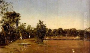 Mexican Scene Of Figures At An Encampment In A Clearing by Conrad Wise Chapman