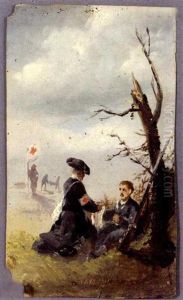 Studies From The Franco-prussian War, Paris (2 Studies, 1 Smaller) by Conrad Wise Chapman