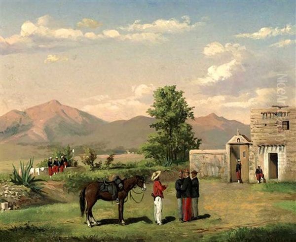 Mexican View With French Soldiers - view 1