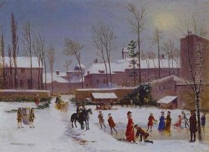 Skating Scene by Conrad Wise Chapman