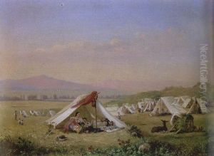 Valley Of Mexico With An Encampment by Conrad Wise Chapman