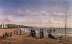 Scene De Plage En Normandie by Conrad Wise Chapman