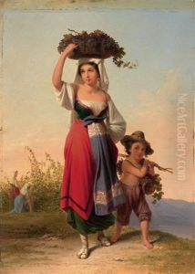 Tempo Di Vendemmia Nella Campagna Romana by John Gadsby Chapman
