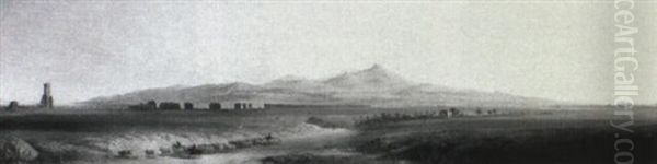 Claudian Aqueduct And The Alban Mountains - view 1