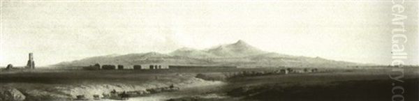 Claudian Aqueduct And Alban Mountains - view 1