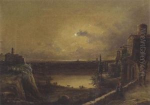 View Of Lake Nemi, Near Rome by John Linton Chapman