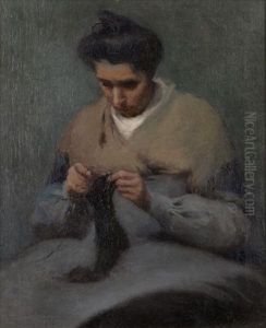 Woman Knitting by Minerva Josephine Chapman
