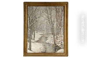 Snowy Woodland Stream by William Ernest Chapman
