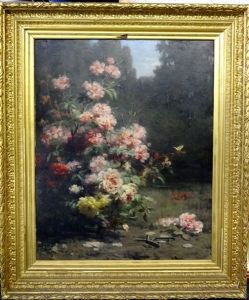 Massif De Roses Dans Un Jardin