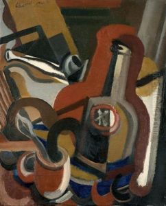 Nature Morte A La Bouteille Et A La Pipe by Youla, Jules Chapoval