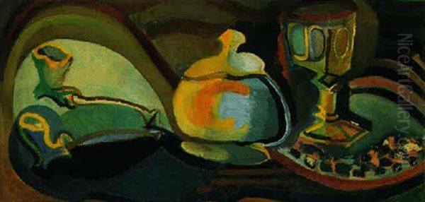 Nature Morte Au Verre, Pipe Et Pot A Tabac - view 1