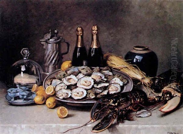 Still Life Of Oysters, Lobster And Champagne - view 1