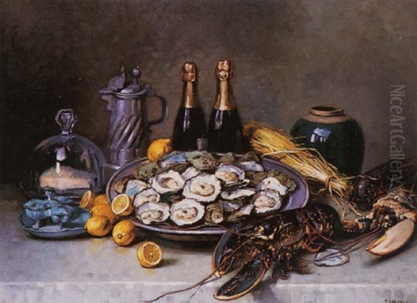 Still Life With Oysters, Lobster And Champagne - view 1