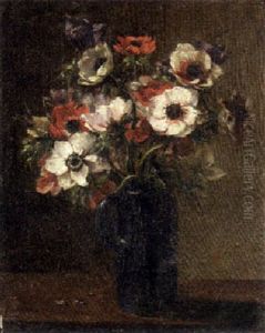 A Vase Of Anemonies by Edouard Chappel