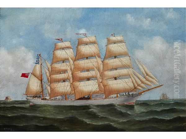 The Full Masted Barque Jordanhill Underway - view 1