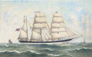 The Norwegian Barque "bessel" Of Bergen by Reuben Chappell Of Poole