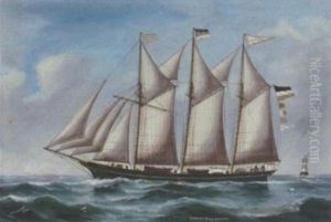 The Three-masted Trading Schooner "christa Von Bremen" by Reuben Chappell Of Poole