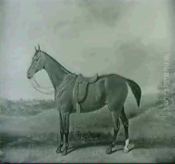 A Saddled Bay Hunter In A Landscape & A Companionpiece - view 1