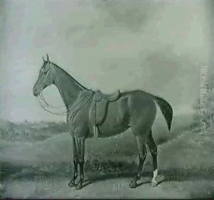 A Saddled Bay Hunter In A Landscape & A Companionpiece by Reuben Chappell Of Poole