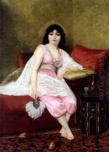 An Eastern Beauty Drinking Coffee by Francine Charderon