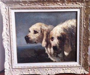 Double Portrait De Billy, Chiens De Chasse Francais by Jules Chardigny